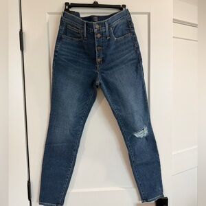 J. Crew Dark Blue Mid-Rise Skinny Jeans